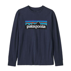 Patagonia K's L/S P-6 T-Shirt - 100% Regenerative Organic Certified Cotton New Navy Shirt