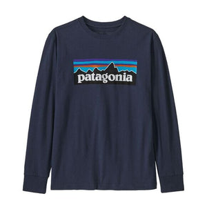 Patagonia K's L/S P-6 T-Shirt - 100% Regenerative Organic Certified Cotton New Navy