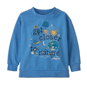 Patagonia K's LW Crew Sweatshirt - Organic cotton & polyester fleece Grow Closer: Blue Bird