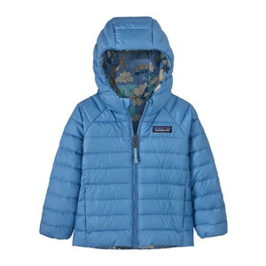 Patagonia K's Reversible Down Sweater Hoody - Recycled nylon & recycled down Andean Song: Blue Bird
