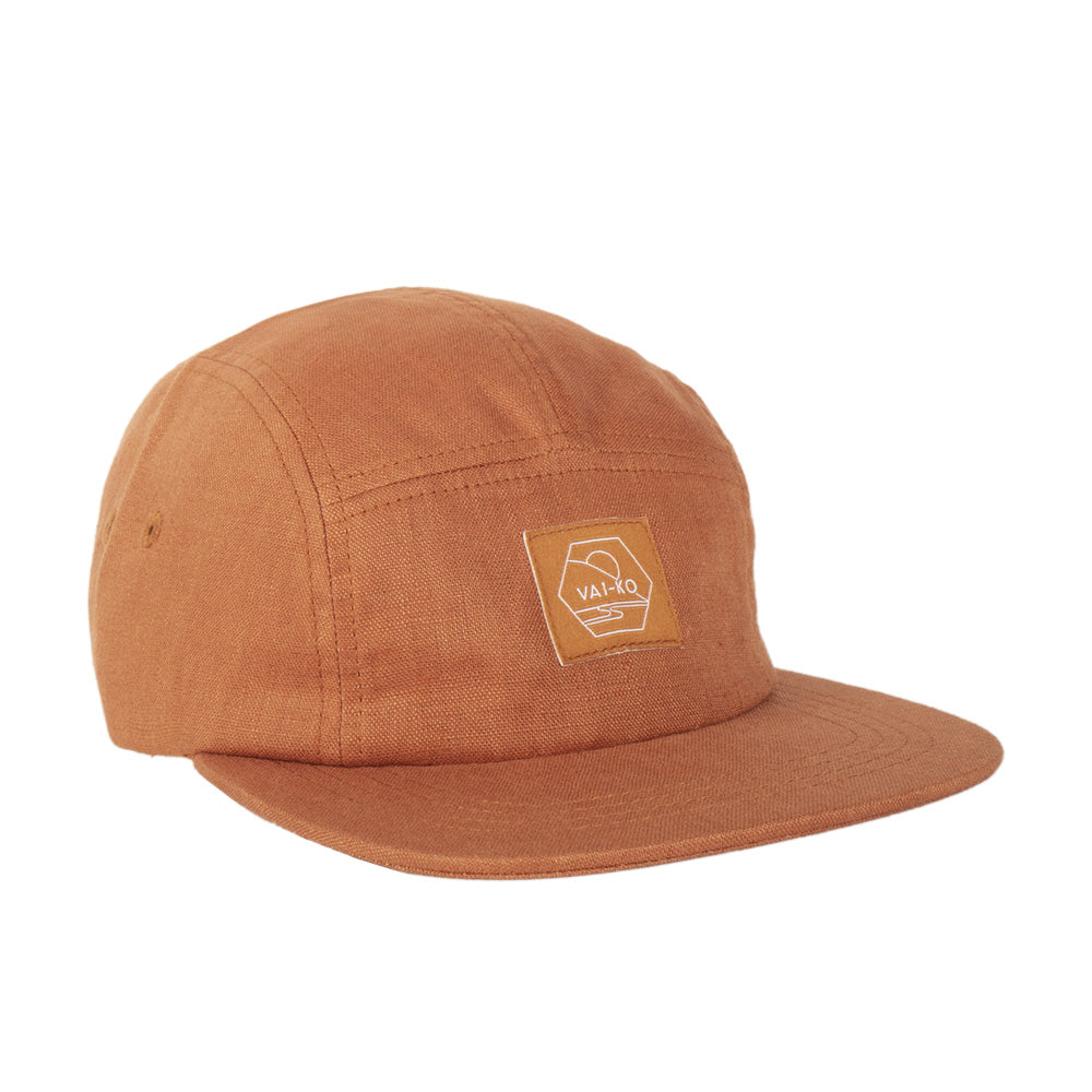 VAI-KØ Kultakero 5-Panel Cap - 100% Linen Toasty Brown Headwear