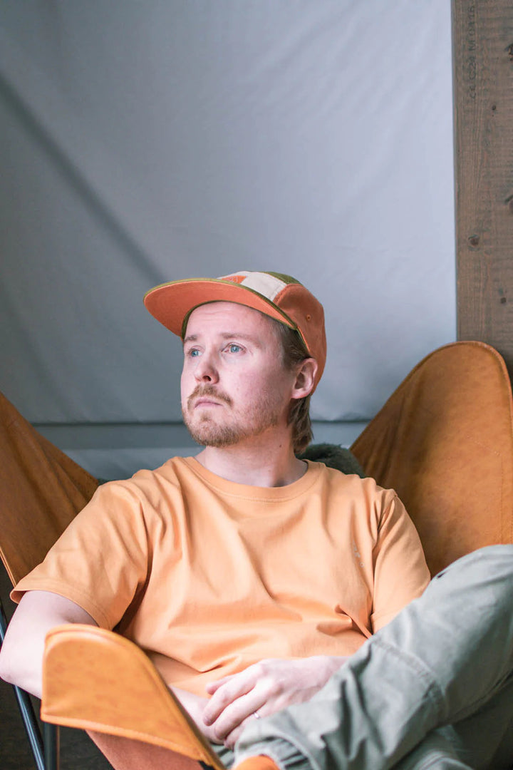 Kultakero Color Block 5-panel - 100% linen Headwear VAI-KØ