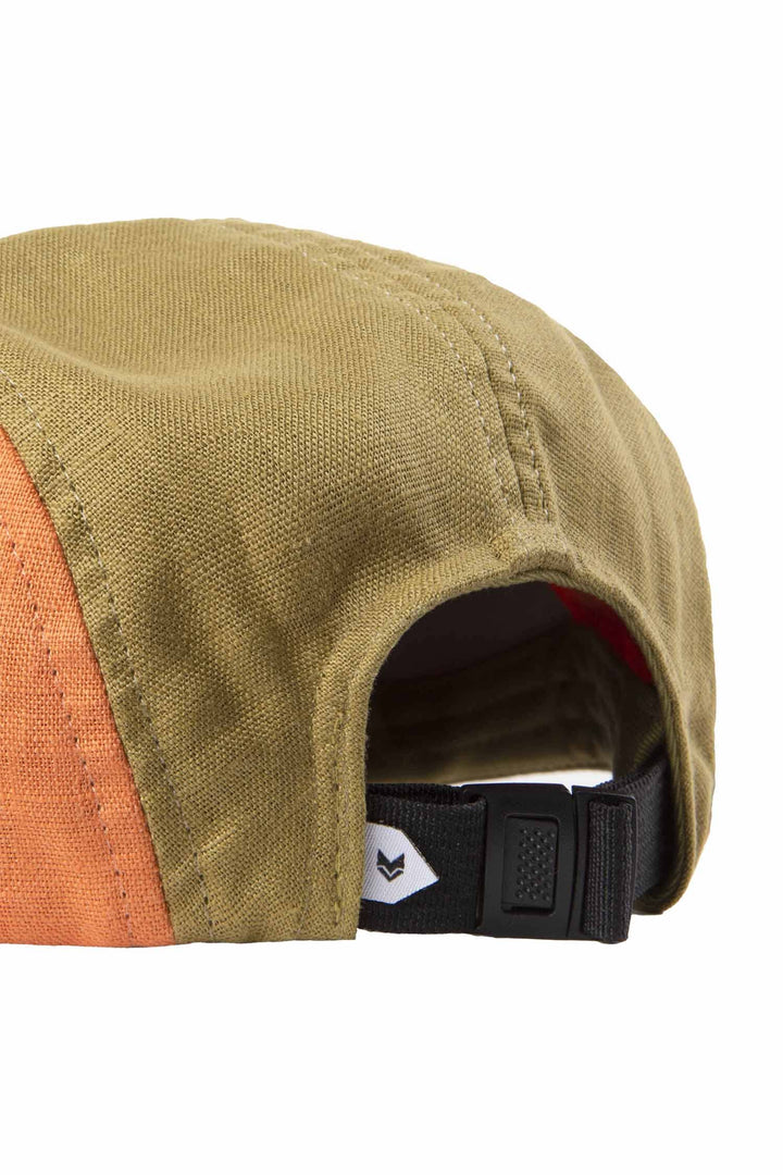 Kultakero Color Block 5-panel - 100% linen Headwear VAI-KØ