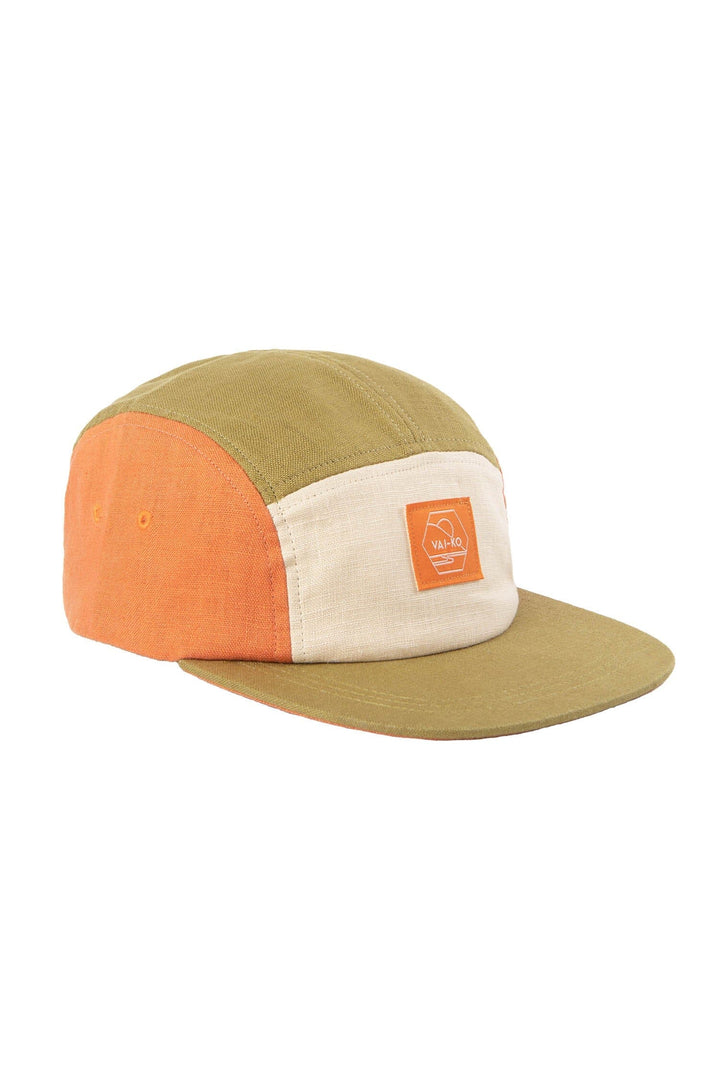 Kultakero Color Block 5-panel - 100% linen Headwear VAI-KØ Dawn