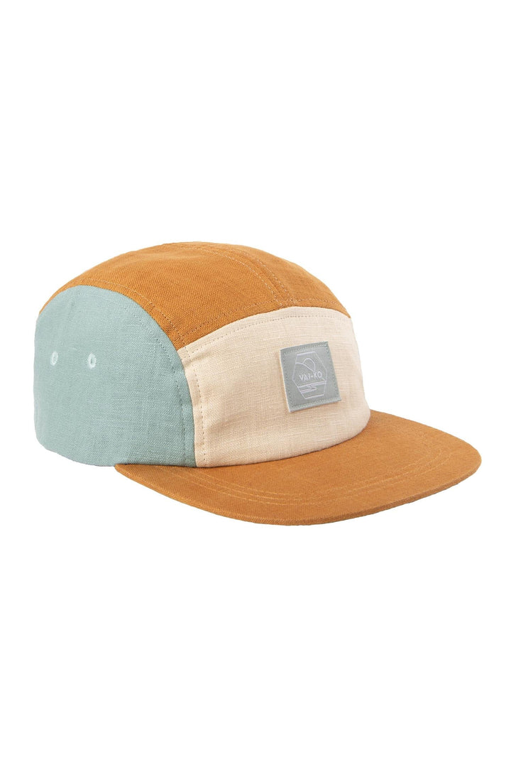 Kultakero Color Block 5-panel - 100% linen Headwear VAI-KØ Dusk