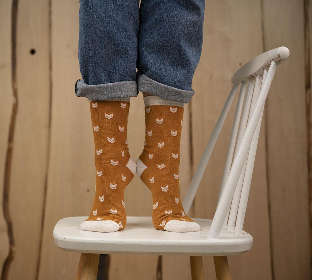 VAI-KØ Logo Socks - Merino Wool Autumn Gold Socks