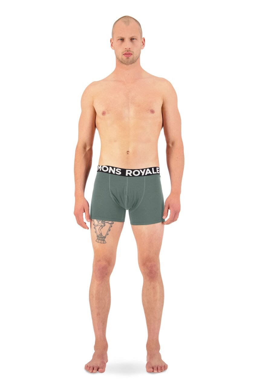 Mons Royale Men's Hold 'em Shorty Boxer - Merino wool Burnt Sage Underwear