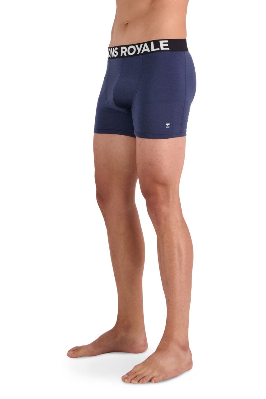 Mons Royale Men's Hold 'em Shorty Boxer - Merino wool Midnight Underwear