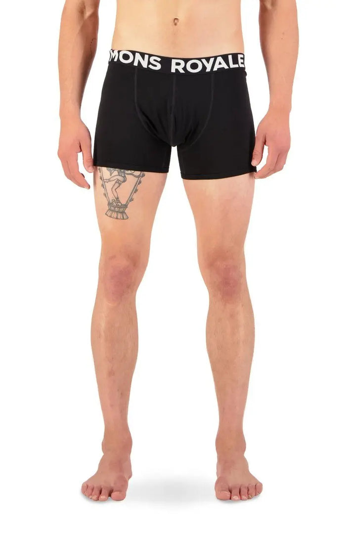 Men's Hold 'em Shorty Boxer - Merino wool Underwear Mons Royale Black S