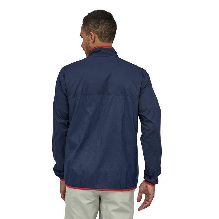 Patagonia Houdini® Snap-T® Pullover - 100% recycled nylon Stone Blue w/ New Navy Jacket
