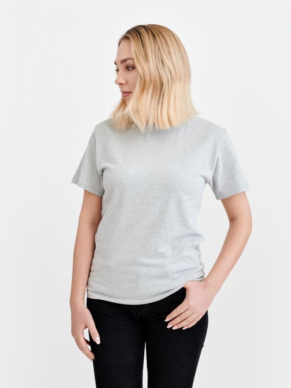 Pure Waste Unisex Crewneck T-Shirt - Recycled Cotton & Recycled Polyester Grey Melange Shirt