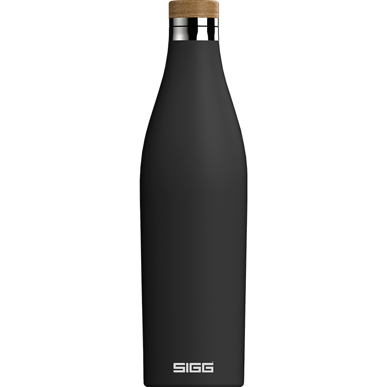 SIGG Meridian Water Bottle - Stainless Steel Black 0.7L Cutlery