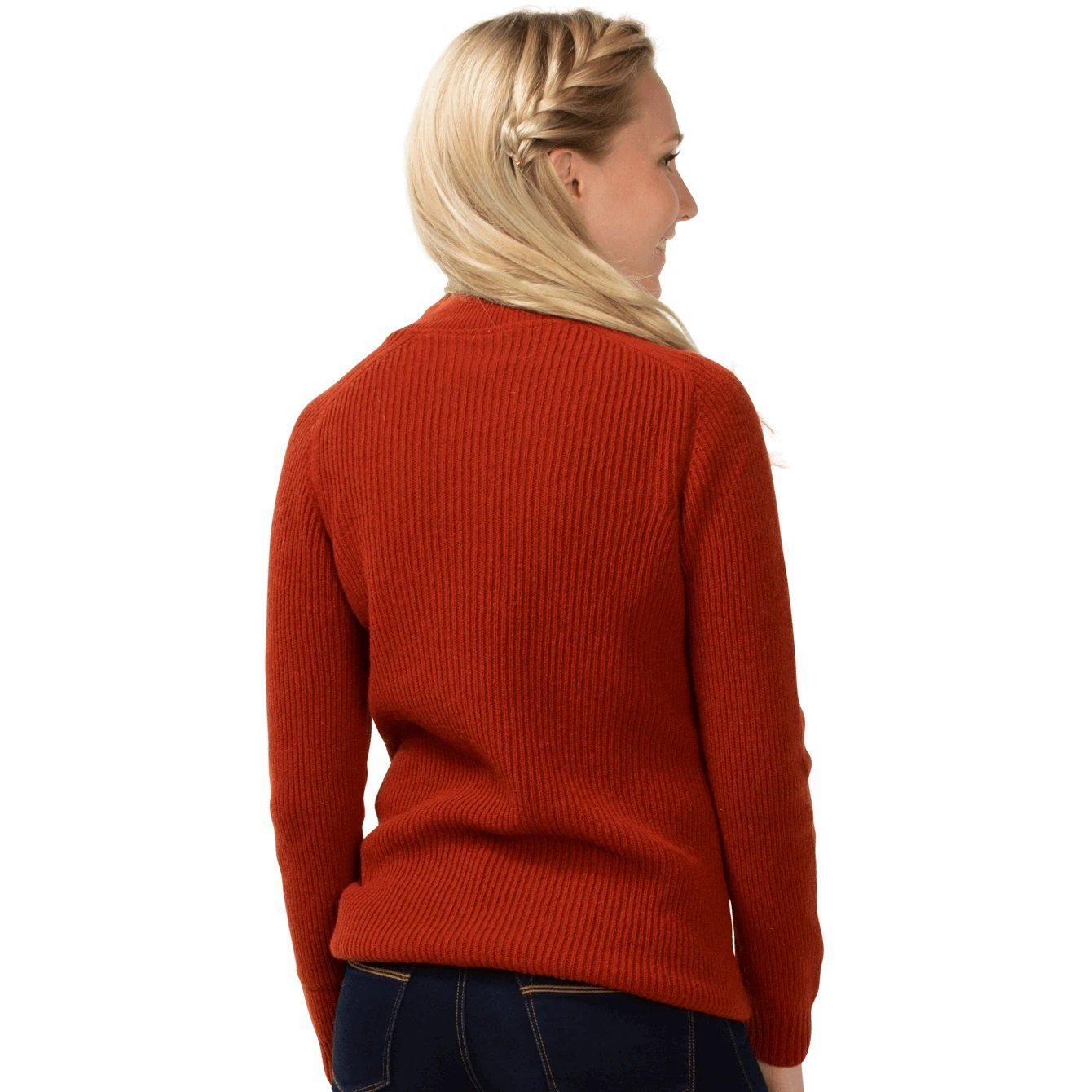 North Outdoor W's Metso Sweater - 100 % Merino Wool - Made in Finland Rust Shirt