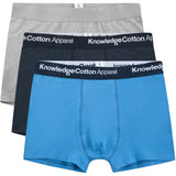 M's 3-pack underwear - Organic Cotton Underwear KnowledgeCotton Apparel Azure Blue S