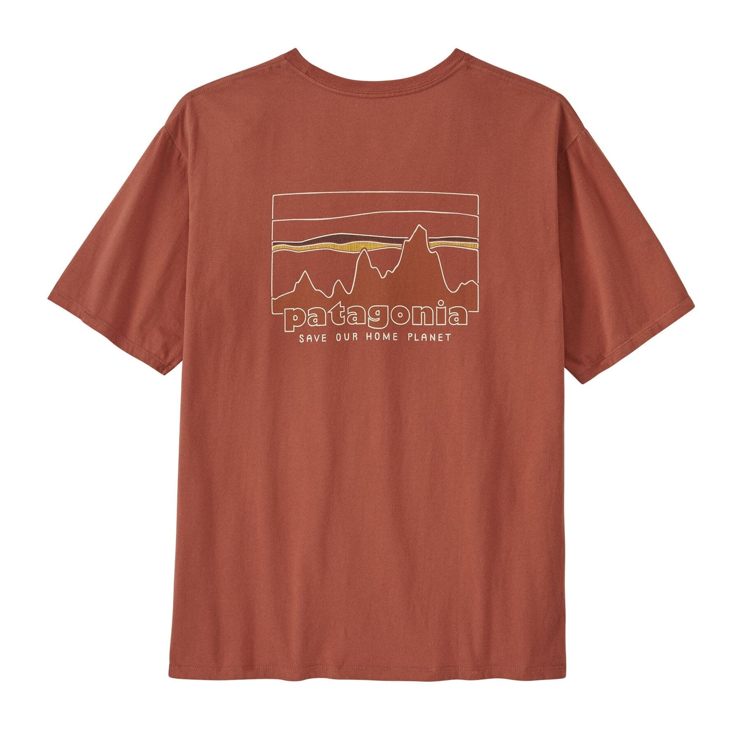 Patagonia M's '73 Skyline Organic T-Shirt - 100% Organic Cotton Burl Red Shirt