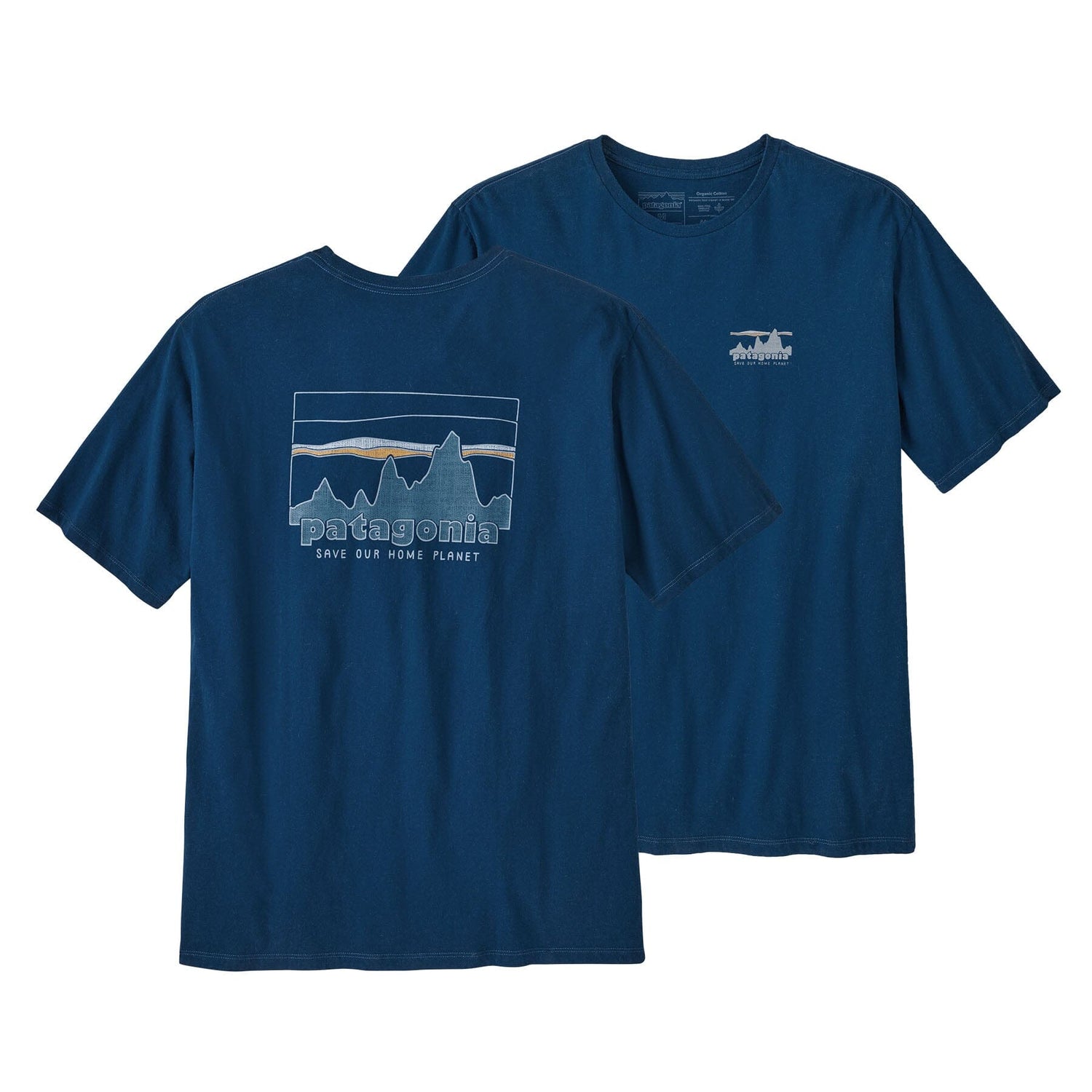Patagonia M's '73 Skyline Organic T-Shirt - 100% Organic Cotton Lagom Blue Shirt