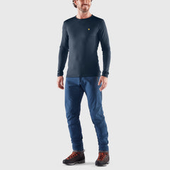 Fjällräven M's Bergtagen Thinwool LS - 100% Merino Wool Mountain Blue Shirt