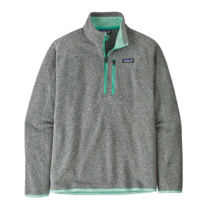 Patagonia M's Better Sweater 1/4 Zip Fleece - 100% Recycled Polyester Stonewash w/Early Teal