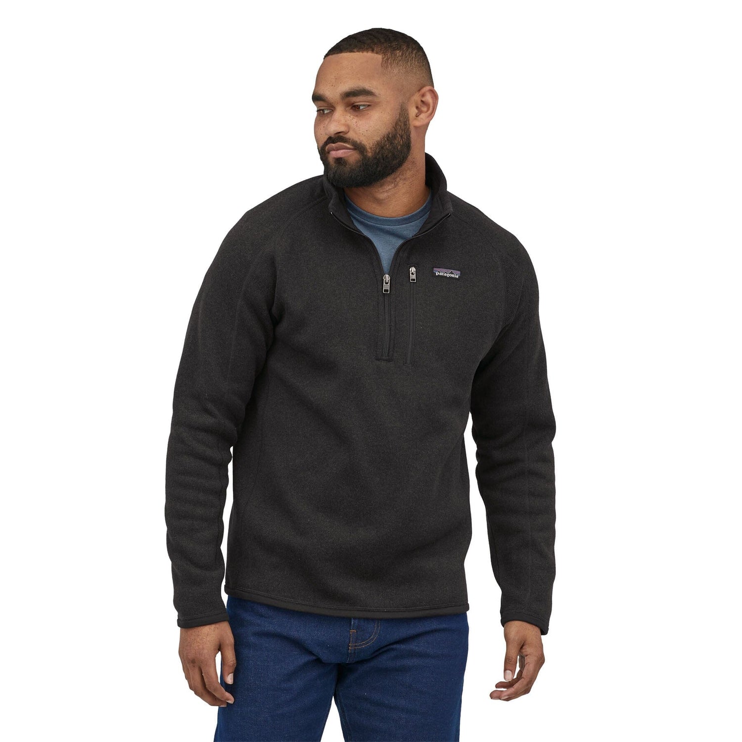 Patagonia M's Better Sweater 1/4 Zip Fleece - 100% Recycled Polyester Black Shirt