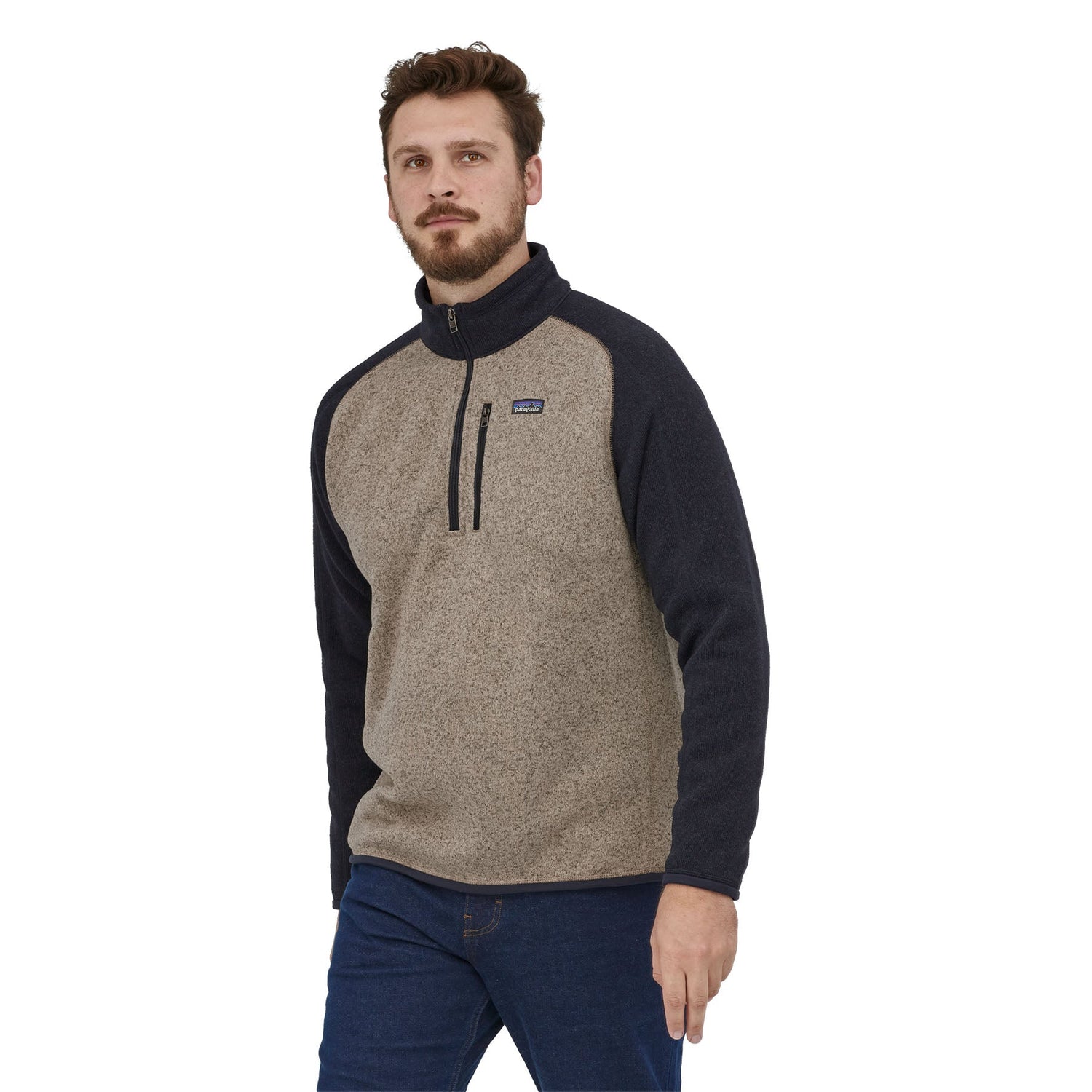 Patagonia M's Better Sweater 1/4 Zip Fleece - 100% Recycled Polyester Oar Tan Shirt