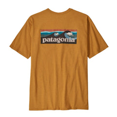 Patagonia M's Boardshort Logo Pocket Responsibili-Tee - Recycled Cotton & Recycled Polyester Dried Mango Shirt