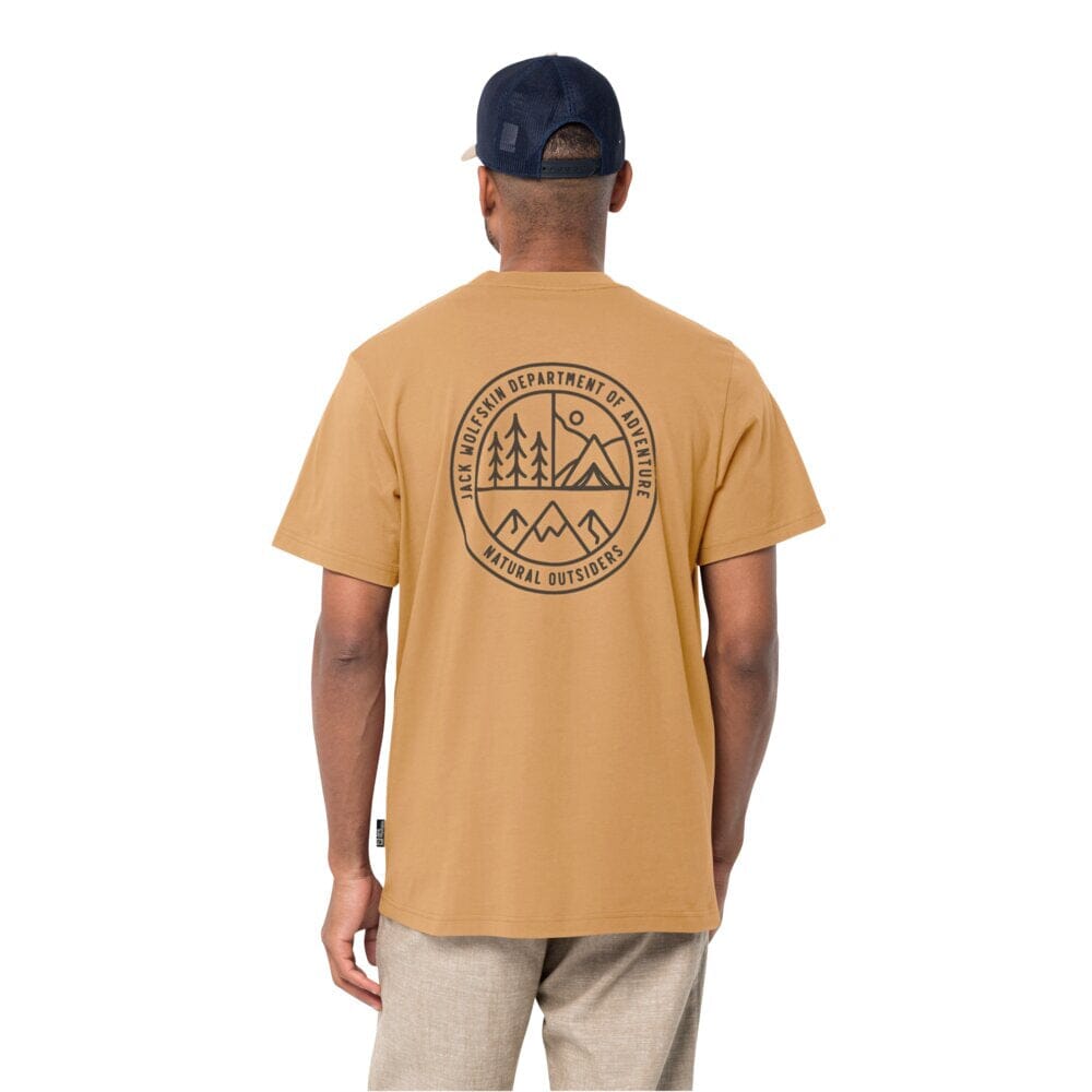 Jack Wolfskin M's Campfire T-shirt - Organic Cotton Honey Yellow Shirt