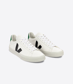 Veja M's Campo Chromefree Sneakers - ChromeFree Leather White Black Emeraude Shoes