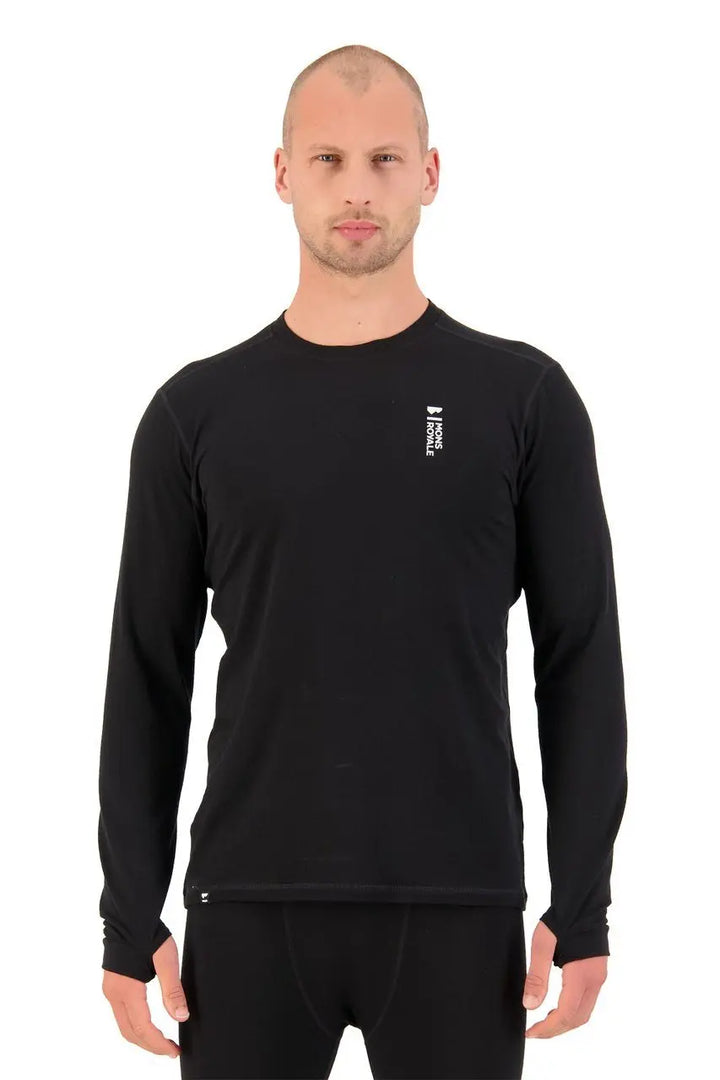 M's Cascade Merino Flex 200 LS - Merino wool Shirt Mons Royale Black S
