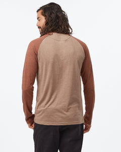 Tentree M's Classic Henley Longsleeve - Organic Cotton, Tencel and Recycled Polyester Pine Bark Heather Sepia Heather Shirt