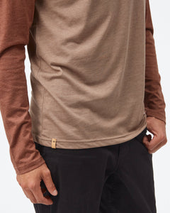 Tentree M's Classic Henley Longsleeve - Organic Cotton, Tencel and Recycled Polyester Pine Bark Heather Sepia Heather Shirt