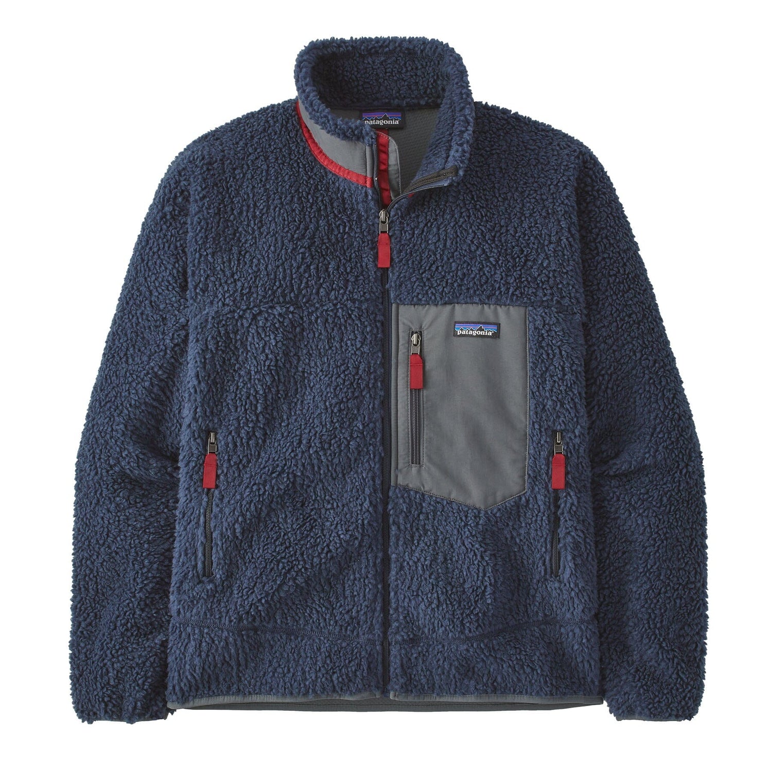 Patagonia M's Classic Retro-X Fleece Jacket - Recycled Polyester New Navy w/Wax Red Jacket