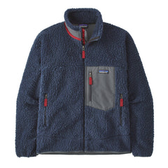 Patagonia M's Classic Retro-X Fleece Jacket - Recycled Polyester New Navy w Wax Red Jacket