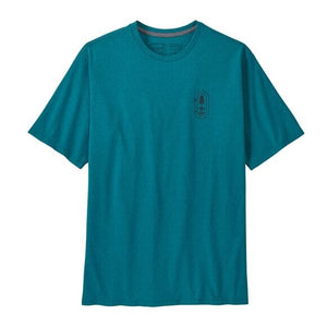 Patagonia M's Clean Climb Trade Tee - Recycled cotton & Postconsumer recycled polyester Clean Climb Bloom: Belay Blue