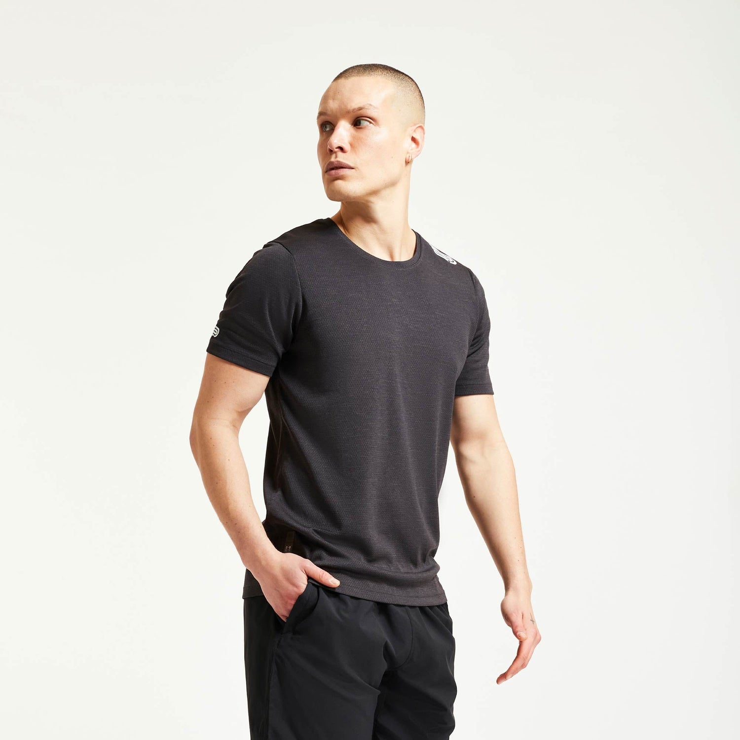 Pressio M's Core Short Sleeve Top - 100% Recycled Polyester Black Shirt