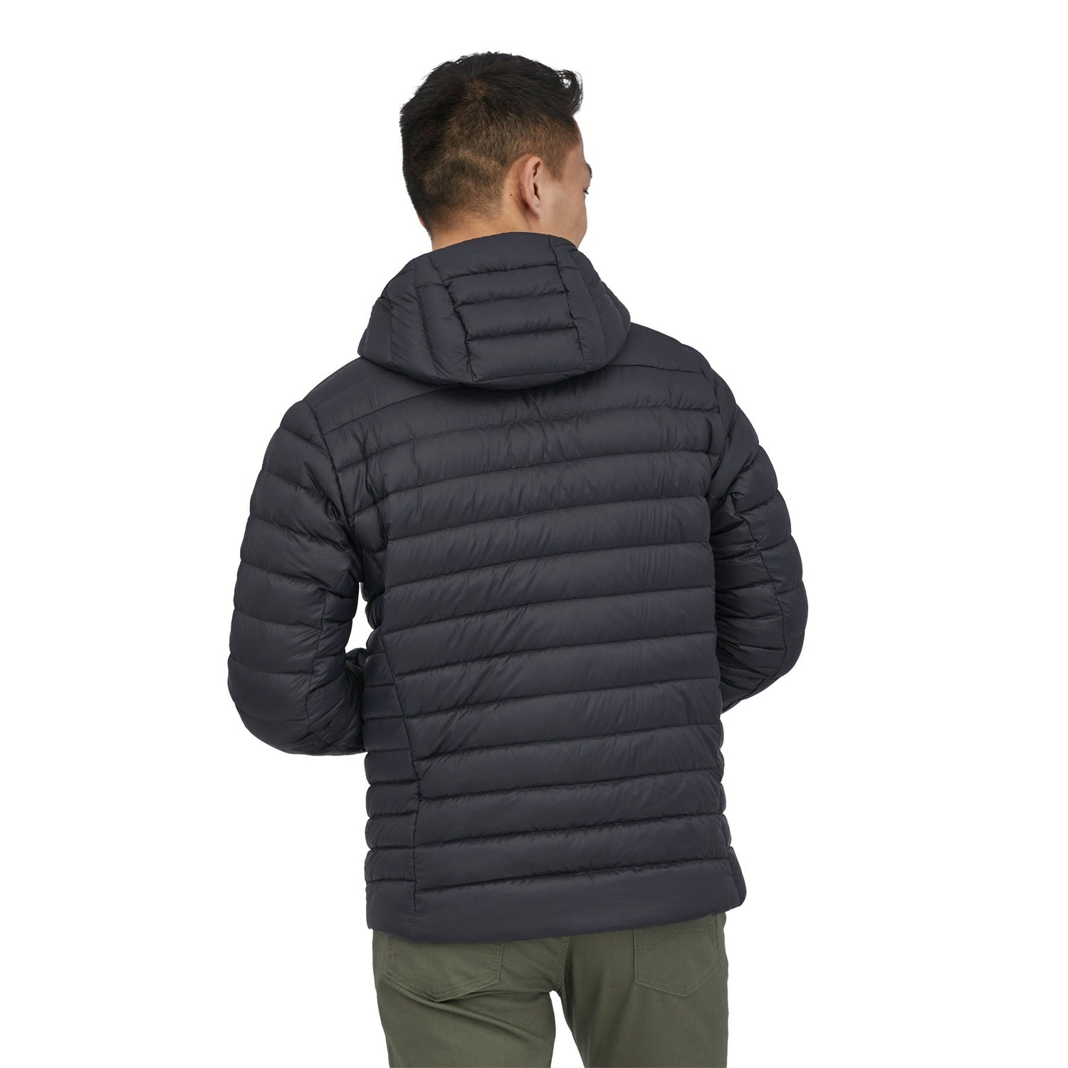 Patagonia M's Down Sweater Hoody - Recycled Nylon & RDS certified Down Black Jacket