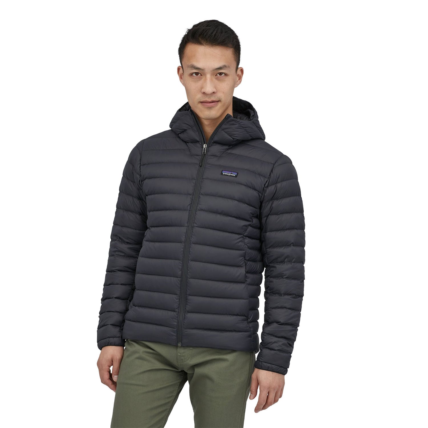 Patagonia M's Down Sweater Hoody - Recycled Nylon & RDS certified Down Black Jacket