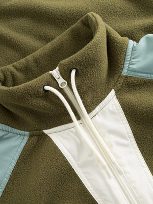 KnowledgeCotton Apparel M's Fleece Anorak - 100% Recycled PET Dark Olive