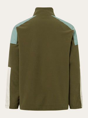 KnowledgeCotton Apparel M's Fleece Anorak - 100% Recycled PET Dark Olive