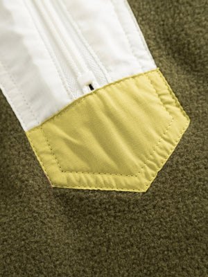 KnowledgeCotton Apparel M's Fleece Anorak - 100% Recycled PET Dark Olive
