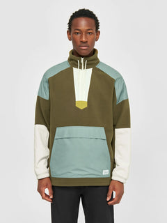 KnowledgeCotton Apparel - M's Fleece Anorak - 100% Recycled PET - Weekendbee - sustainable sportswear