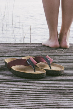 Langbrett GUR - Unisex Ecological Sandals - Cork-latex & Leather Bordeaux Shoes