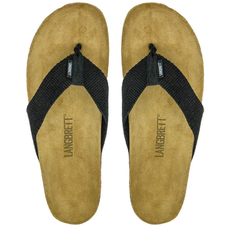 GUR - Unisex Ecological Sandals - Cork-latex & Leather Shoes Langbrett Black 36