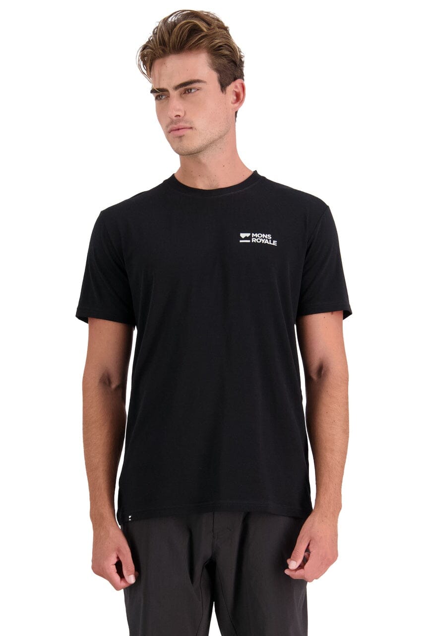 Mons Royale M's Icon T-Shirt - Merino Wool Black Shirt