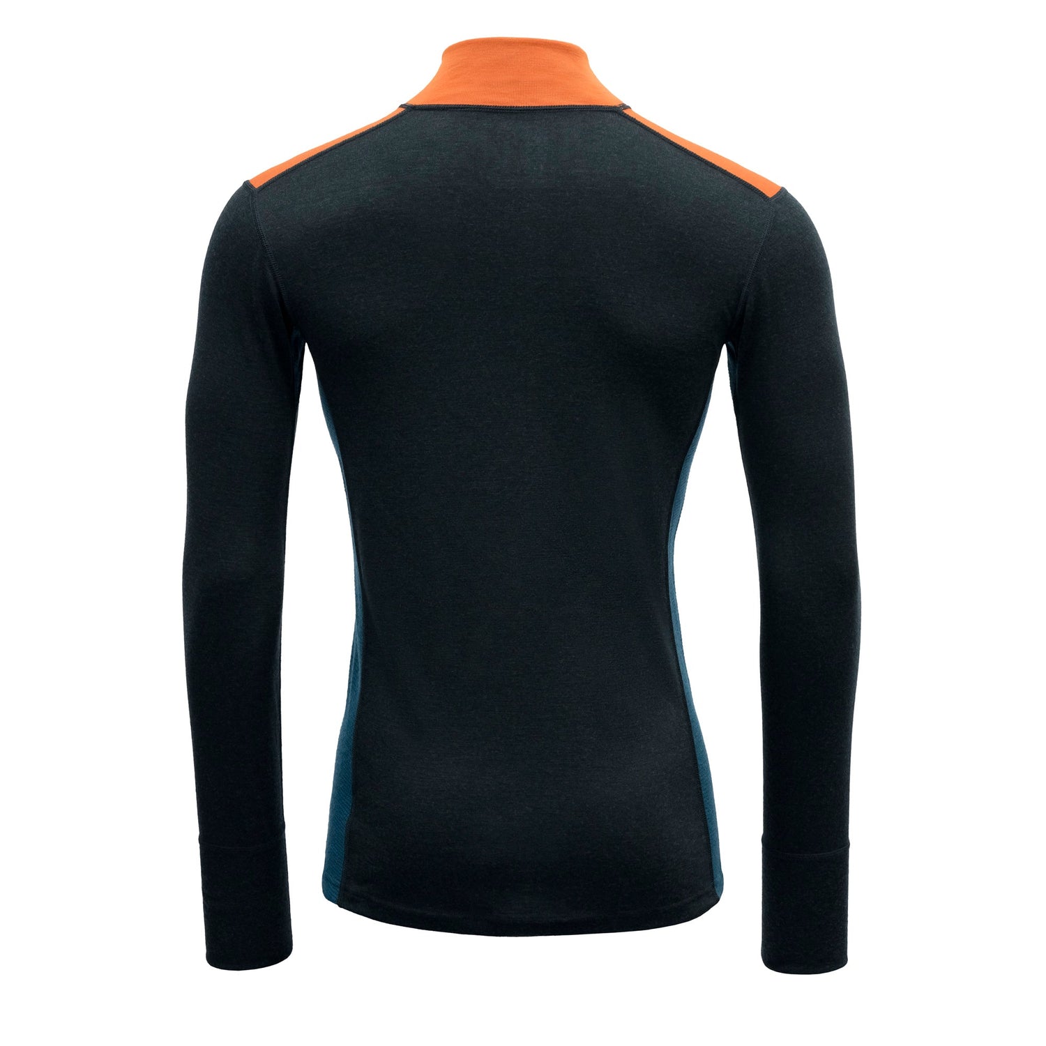 Devold M's Lauparen Zip Neck - 100% Merino Wool Flame Ink Flood Shirt