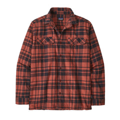 Patagonia M's Long-Sleeved Midweight Fjord Flannel Shirt - Organic Cotton Ice Caps: Burl Red Shirt