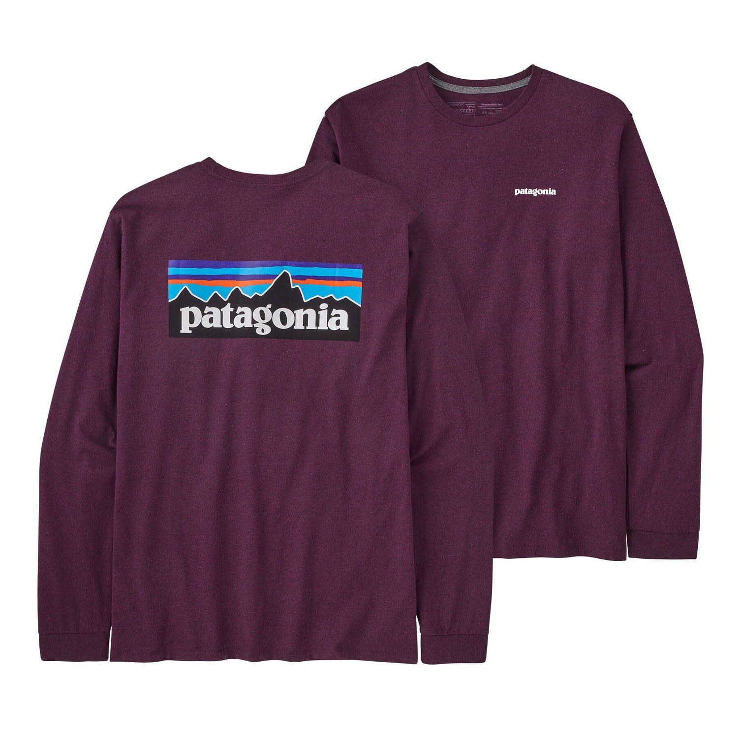 Patagonia M's Long-Sleeved P-6 Logo Responsibili-Tee® - Recycled Polyester White Shirt