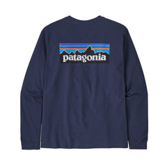 Patagonia M's Long-Sleeved P-6 Logo Responsibili-Tee® - Recycled Polyester Classic Navy Shirt