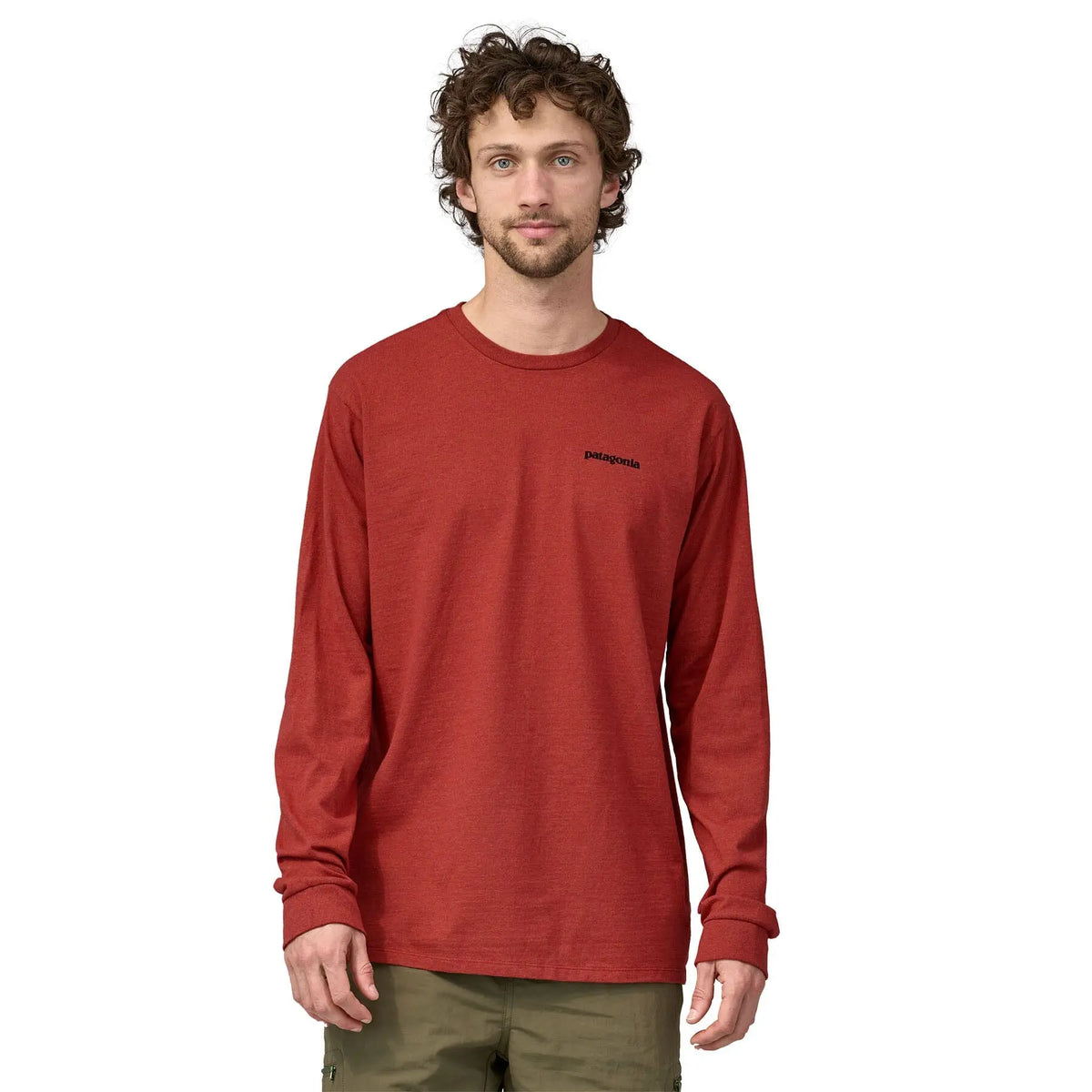M's Long-Sleeved P-6 Logo Responsibili-Tee® - Recycled Polyester Shirt Patagonia Burl Red S