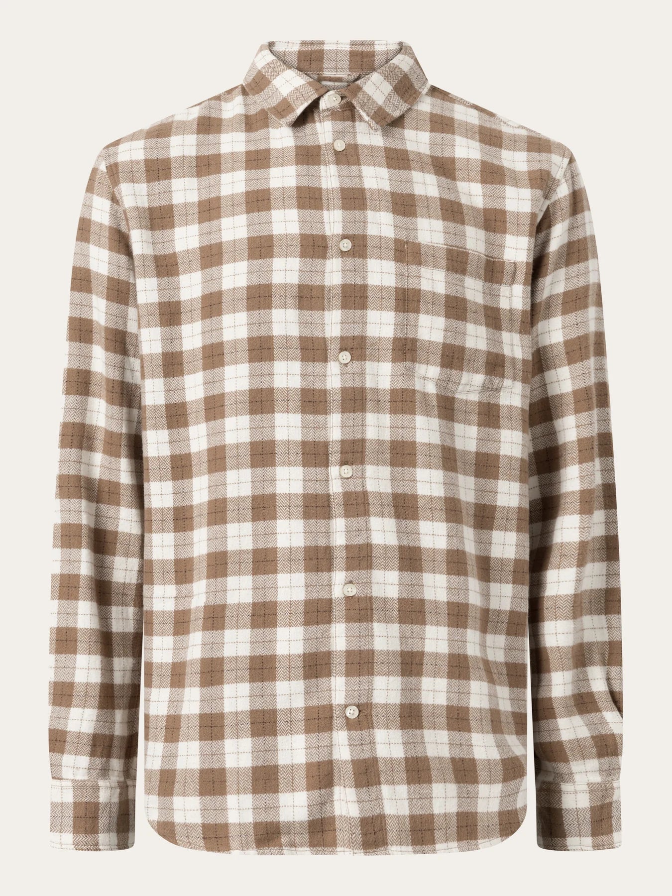 KnowledgeCotton Apparel - M's Loose fit checkered shirt - 100% Organic Cotton - Weekendbee - sustainable sportswear