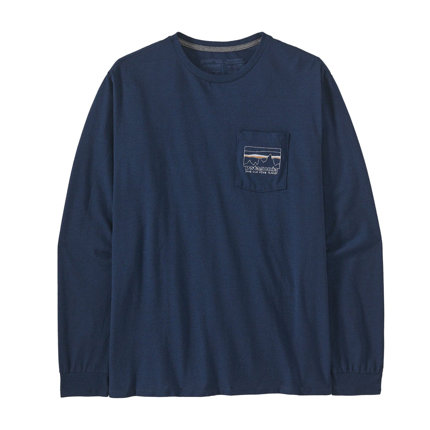 Patagonia M's L/S '73 Skyline Pocket Responsibili-Tee - Recycled Cotton & Recycled PET Lagom Blue Shirt
